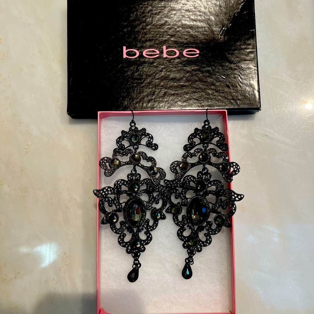 Bebe chandelier dangle earrings